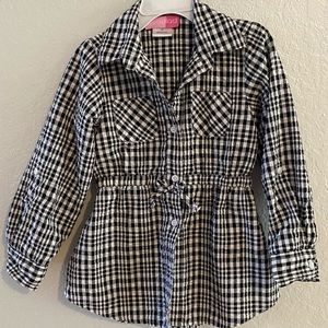Girls Button Jacket Shirt with Rollup Sleeves